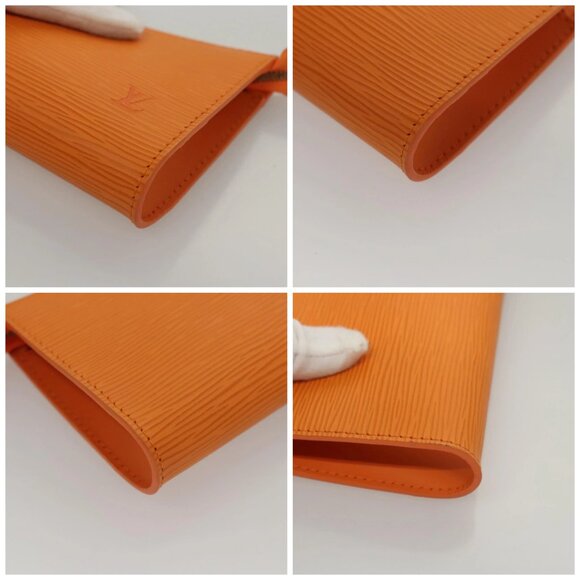 LOUIS VUITTON Epi Pouch Orange Mandarin LV Auth 115631 - Picture 14 of 16